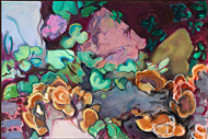 Oil Painting Underneath All That Life Is A Beech Log by Paula Martiesian 