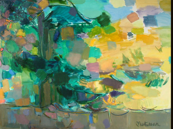 Backyard Oak Painting &copy; Paula Martiesian