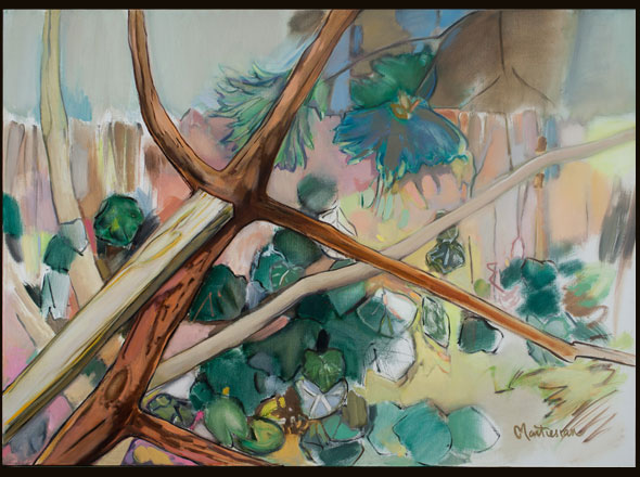 Crossed Branches Painting &copy; Paula Martiesian