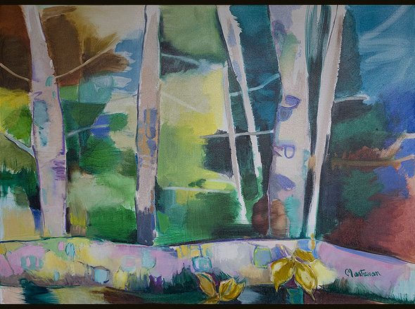 Maine Woods Painting &copy; Paula Martesian
